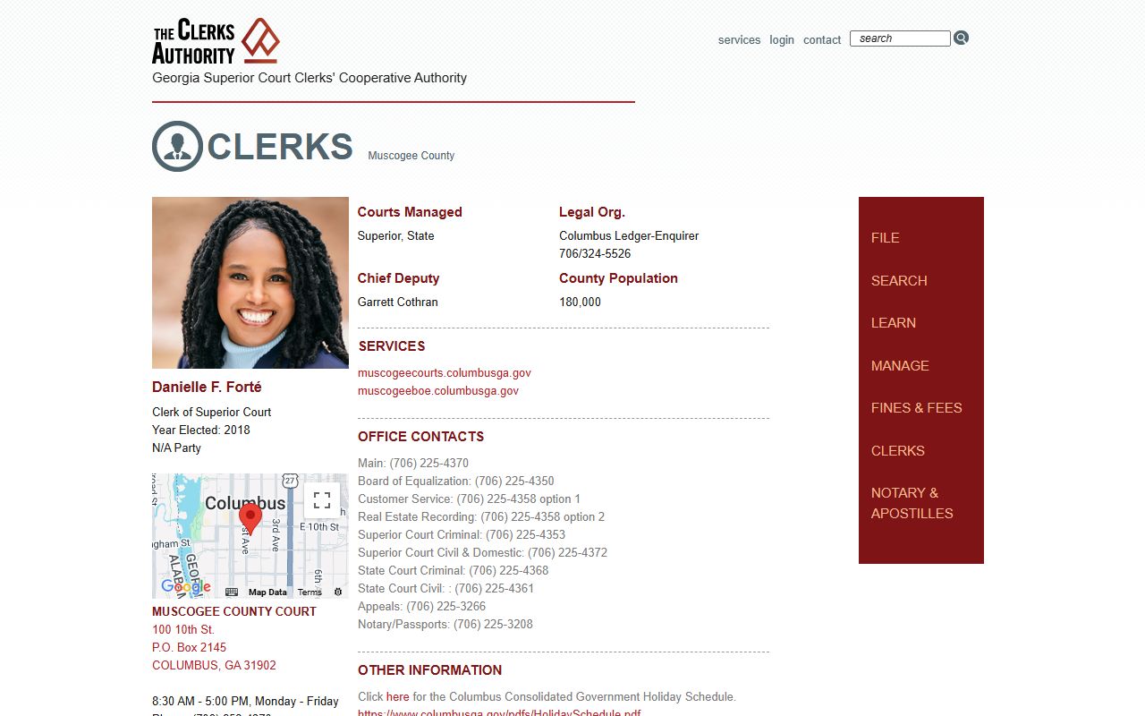 Muscogee County clerk records GSCCCA clerk profile