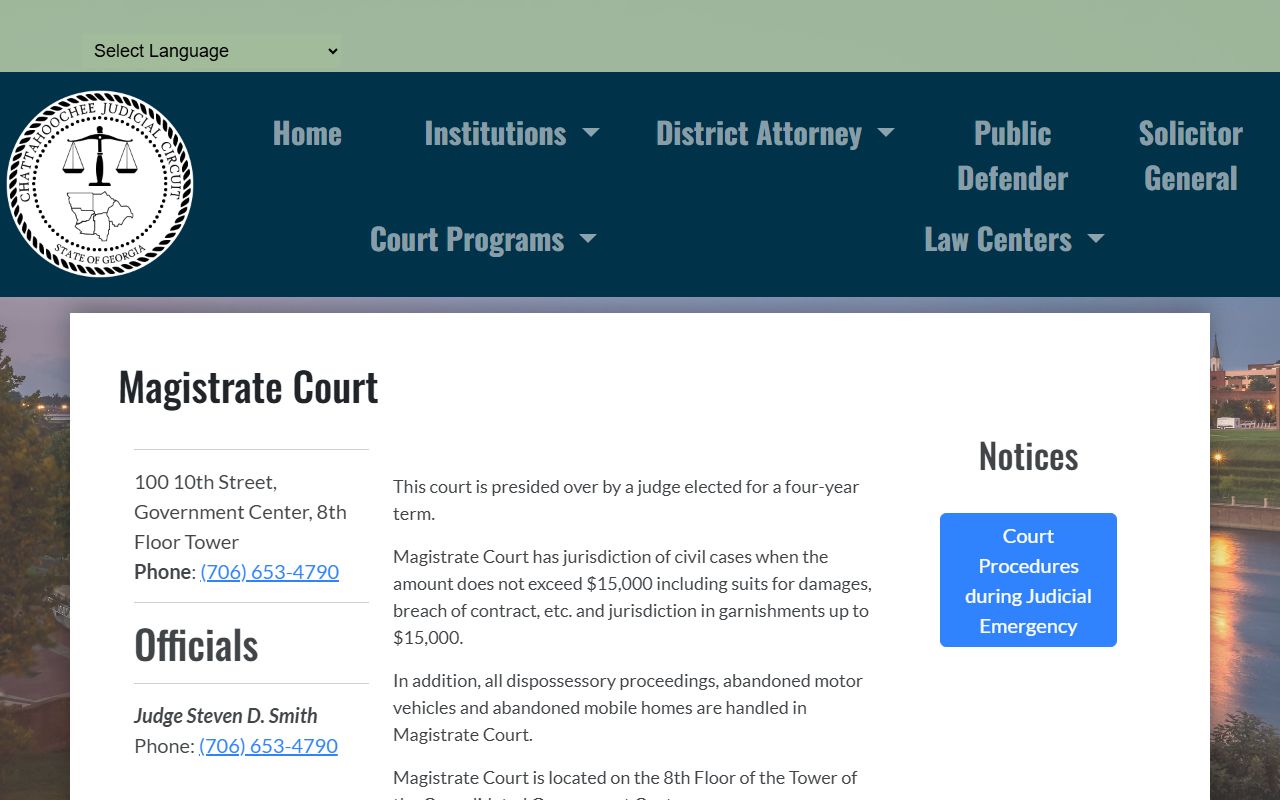 Muscogee County court dockets Magistrate Court source