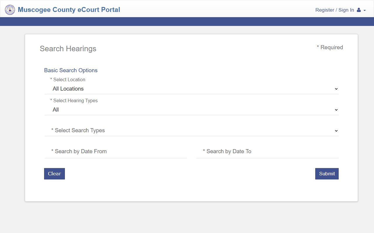Muscogee County court dockets Tyler hearing search