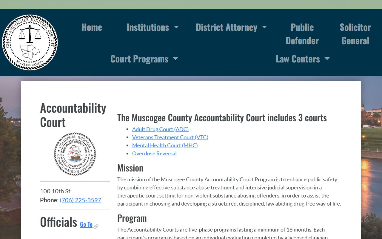 Muscogee County court dockets Accountability Court source