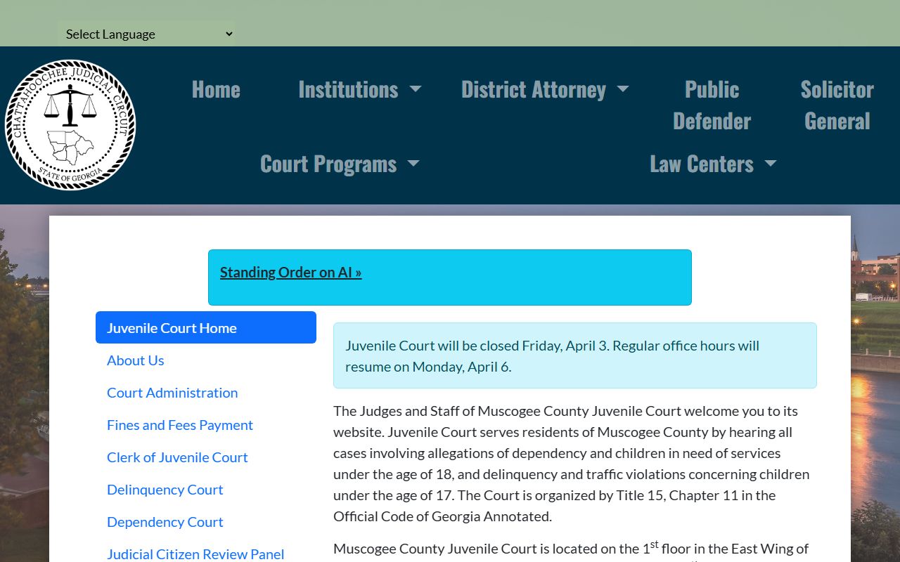 Muscogee County court dockets Juvenile Court confidentiality source