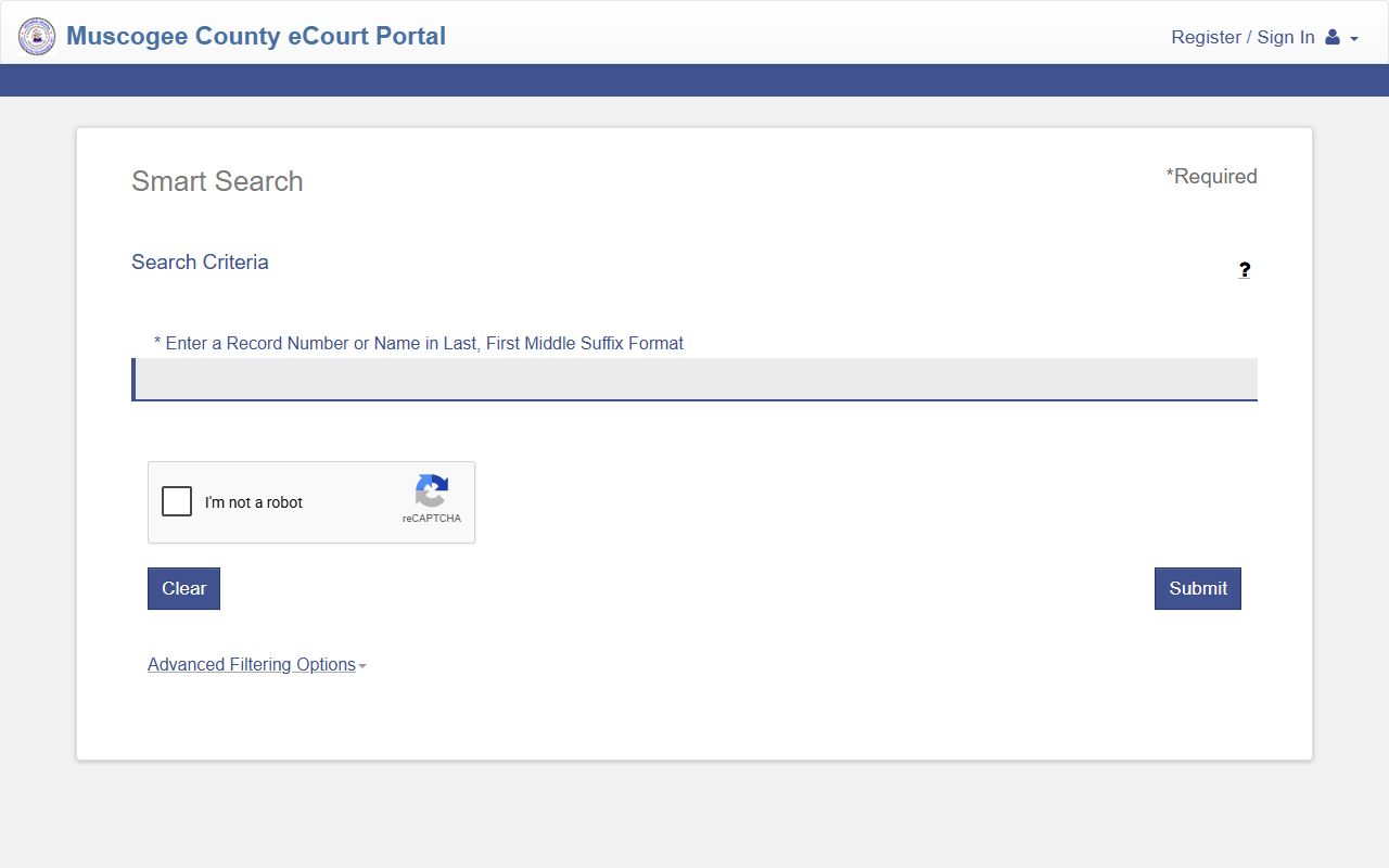 Muscogee County court records Smart Search portal