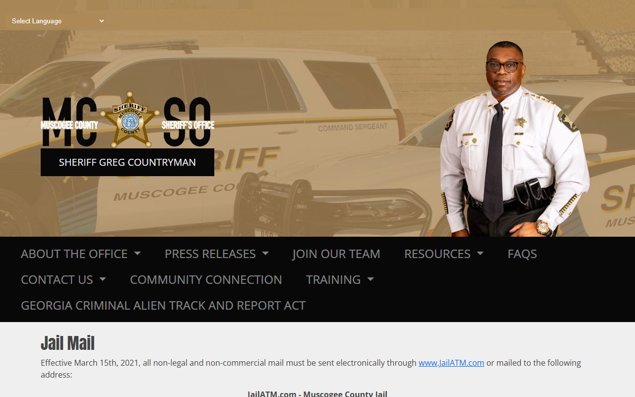 Muscogee County inmate mail and JailATM rules