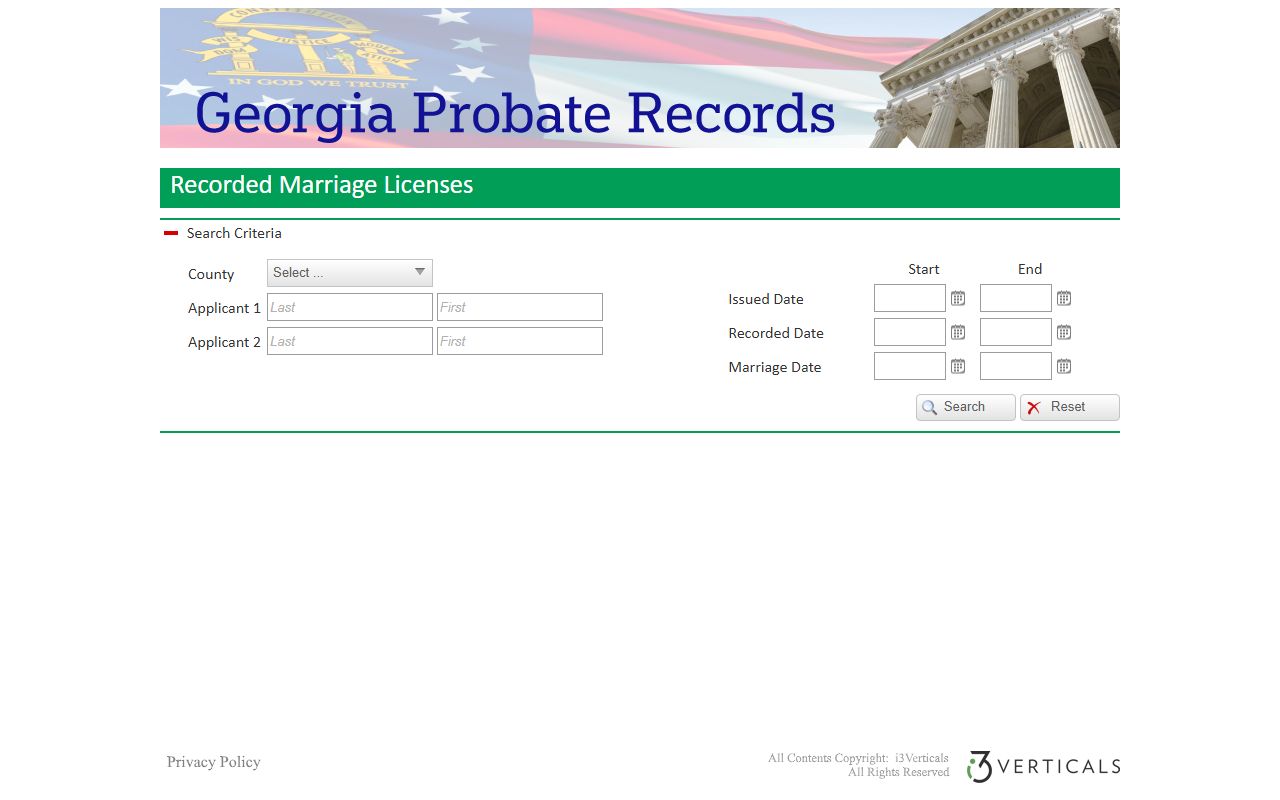 Muscogee County marriage records Georgia Probate Records search fields